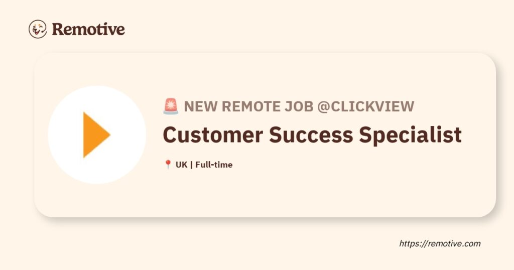 [Hiring] Customer Success Specialist @ClickView Earnhire