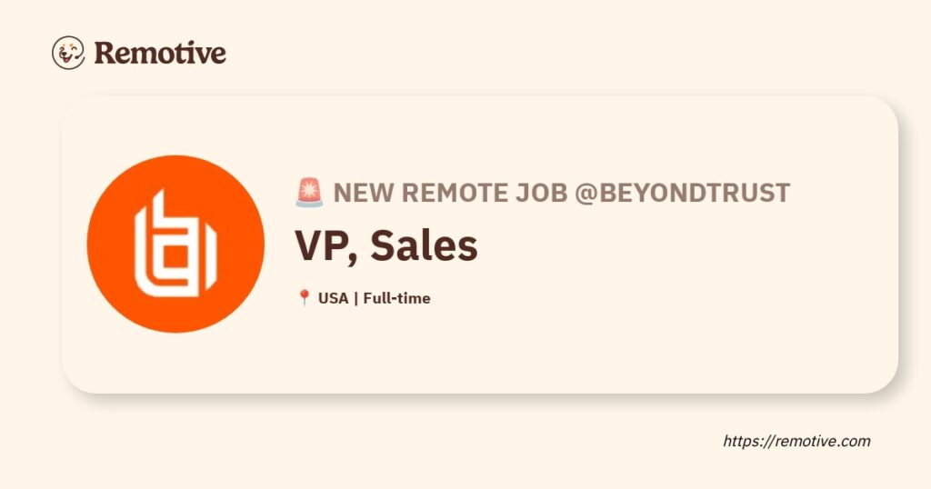 [Hiring] VP of Sales @BeyondTrust Earnhire