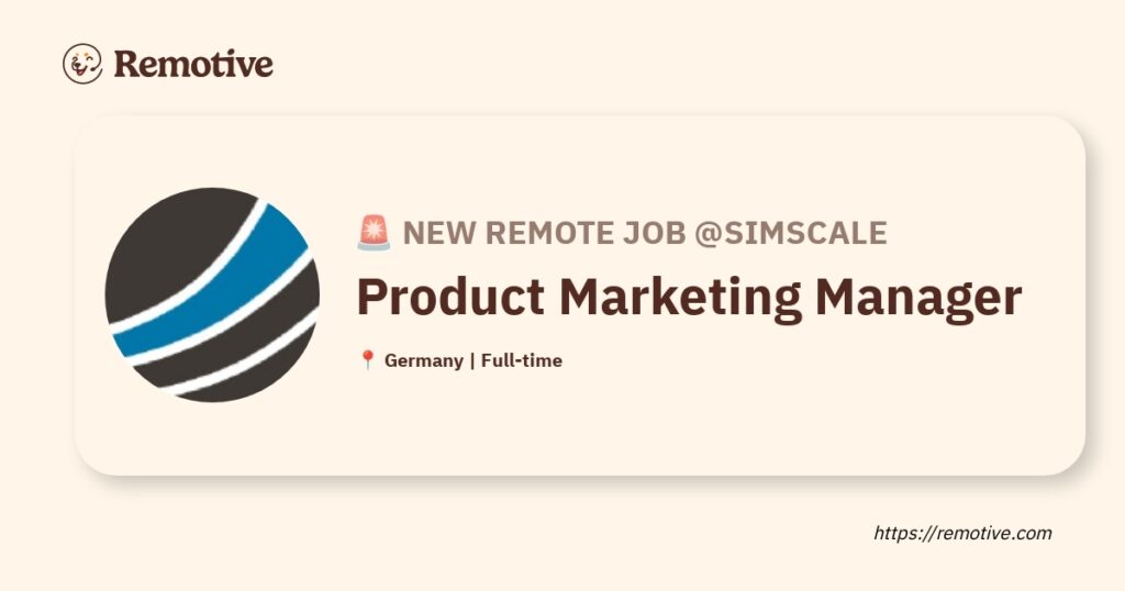 [Hiring] Product Marketing Manager at Simscale Earnhire