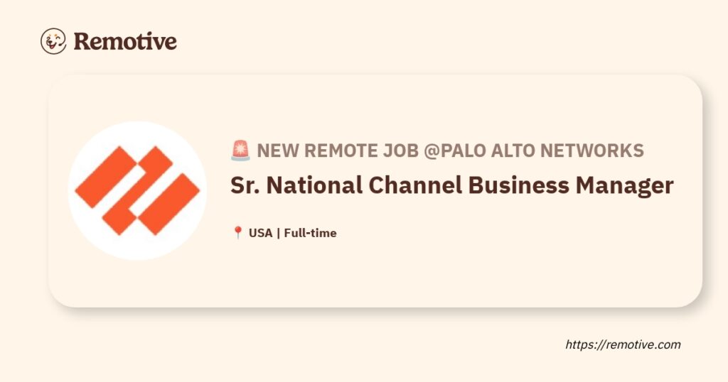 [Hiring] Senior National Channel Business Manager, Palo Alto Networks Earnhire