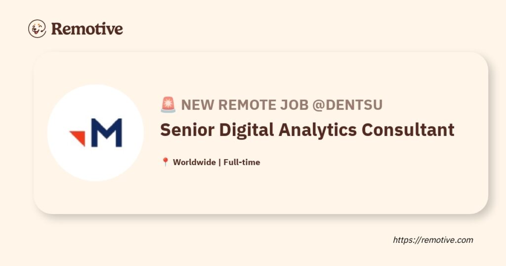 [Hiring] Senior Digital Analytics Consultant @dentsu Earnhire