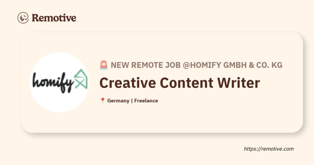 [Hiring] Creative Content Writer @homify GmbH & Co. KG Earnhire