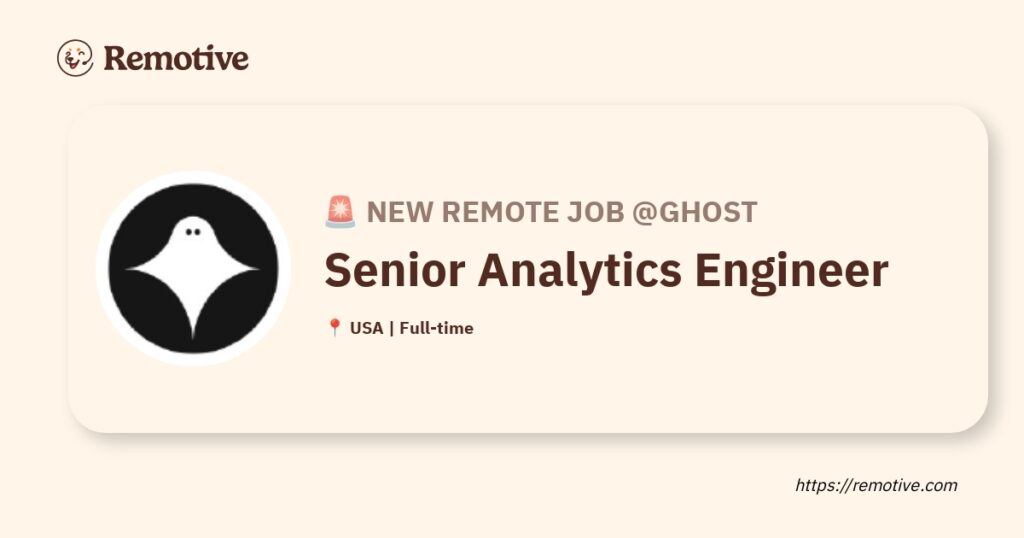 [Hiring] Senior Analytics Engineer @Ghost Earnhire