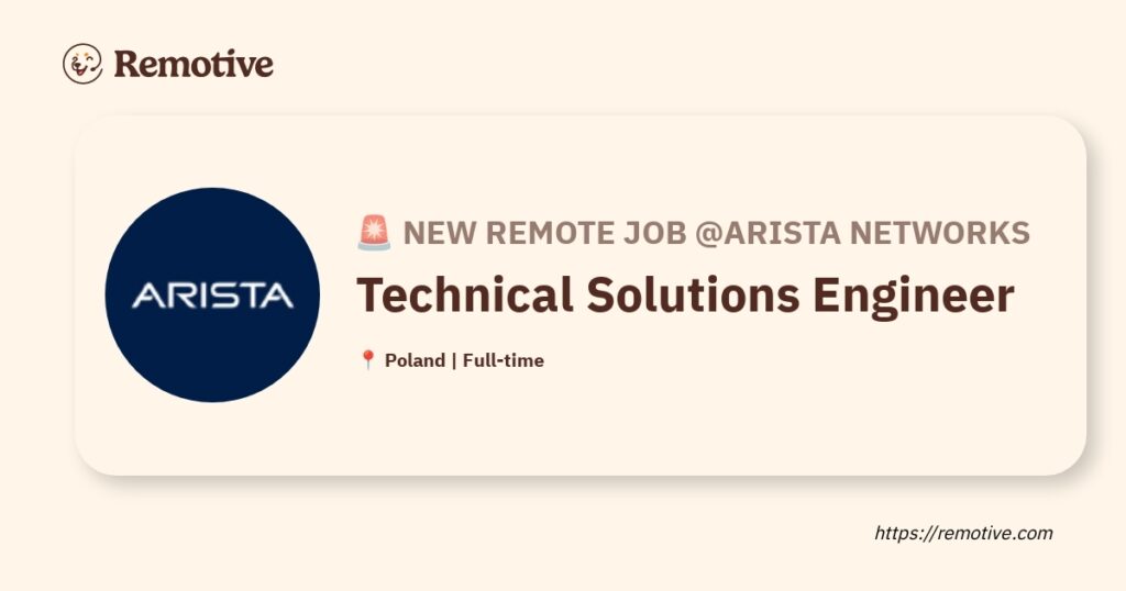 [Hiring] Technical Solutions Engineer @Arista Networks Earnhire