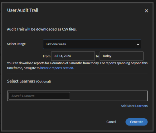 How to generate a User Audit Trial Report in Adobe