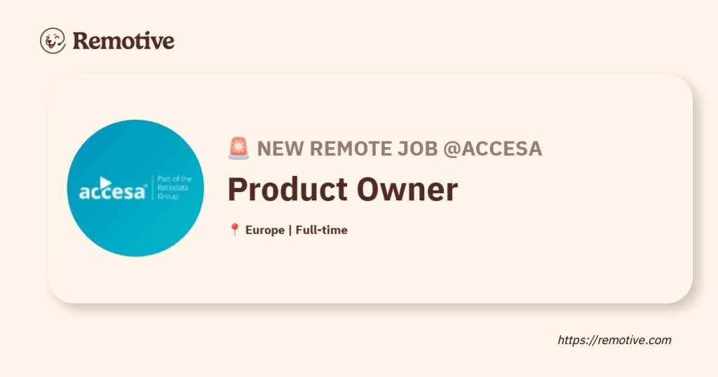 [Hiring] Product Owner @Accesa Earnhire