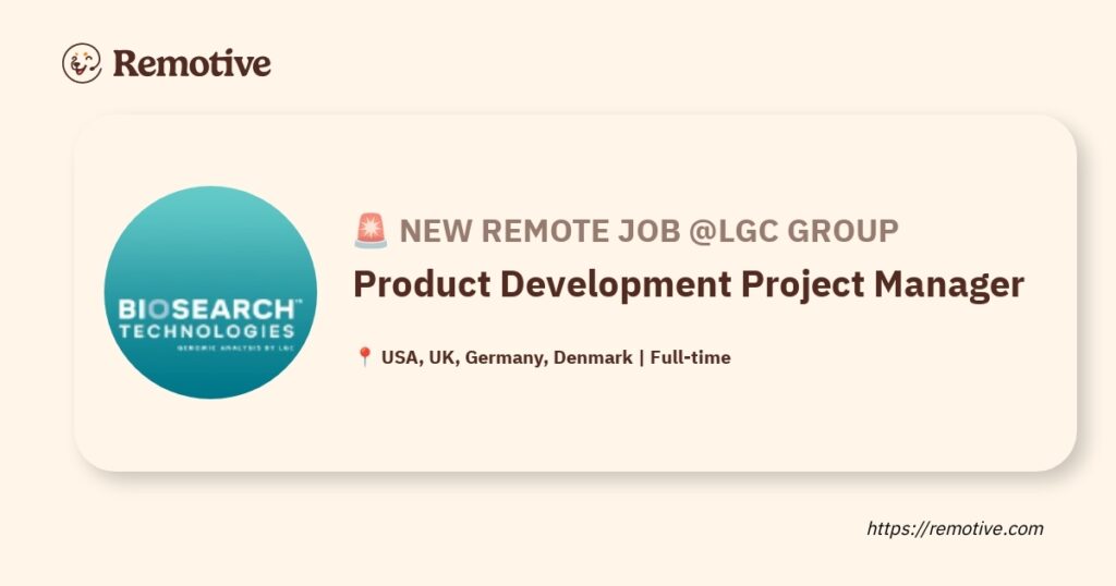 [Hiring] Product Development Project Manager, LGC Group Earnhire