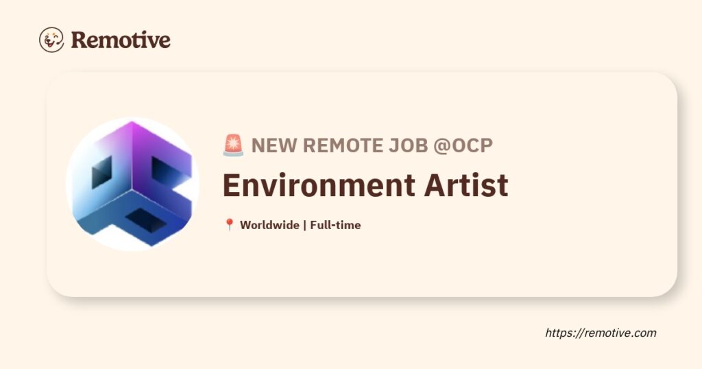 [Hiring] Environmental artist @OCP Earnhire