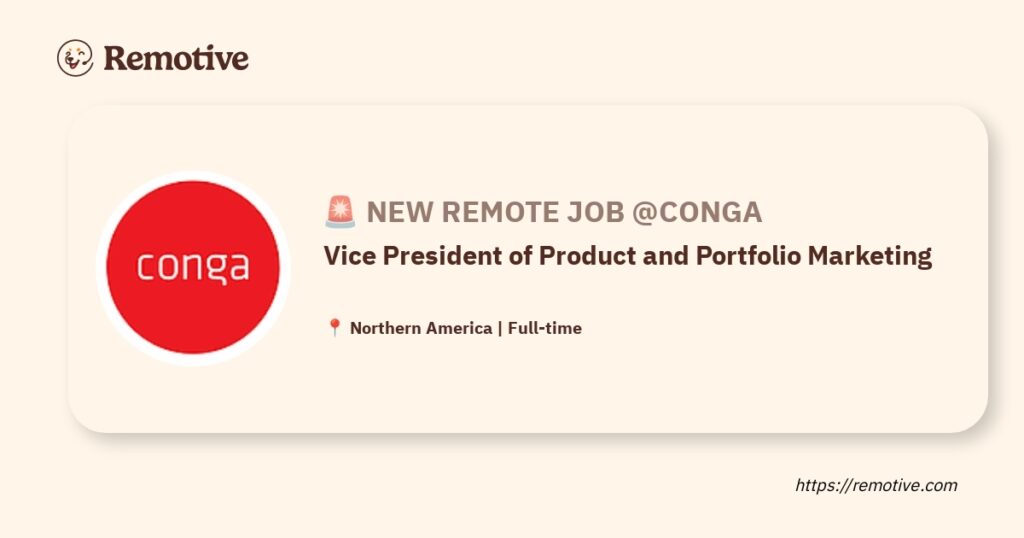 [Hiring] Vice President of Product and Portfolio Marketing at Conga