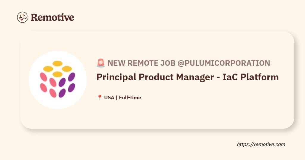 [Hiring] Principal Product Manager IaC Platform @Pulumicorporation Earnhire