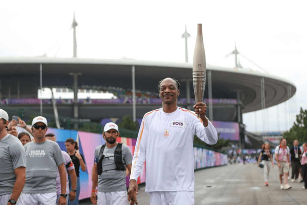 a man holding a torch