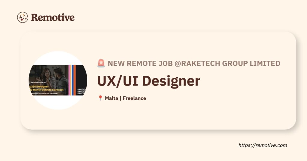 [Hiring] UX/UI Designer @Raketech Group Limited Earnhire