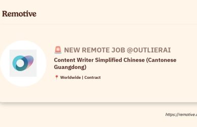 [Hiring] Content Writer Chinese (Simplified) (Cantonese, Cantonese) @Outlierai Earnhire