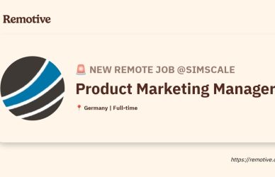 [Hiring] Product Marketing Manager at Simscale Earnhire