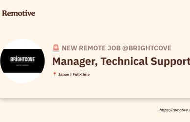 [Hiring] Brightcove Technical Support Manager Earnhire