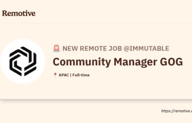 [Hiring] Community Manager GOG @Immutable Earnhire