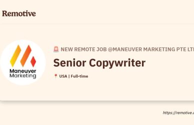 [Hiring] Senior Copywriter @Maneuver Marketing Pte Ltd Earnhire