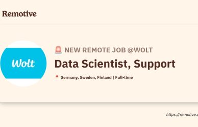 [Hiring] Data Scientist, Support @Wolt Earnhire