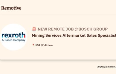 [Hiring] Mining Services Aftermarket Sales Specialist @Bosch Group Earnhire