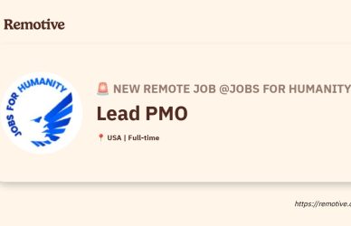 [Hiring] Lead PMO @Jobs for Humanity Earnhire