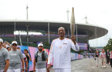 a man holding a torch